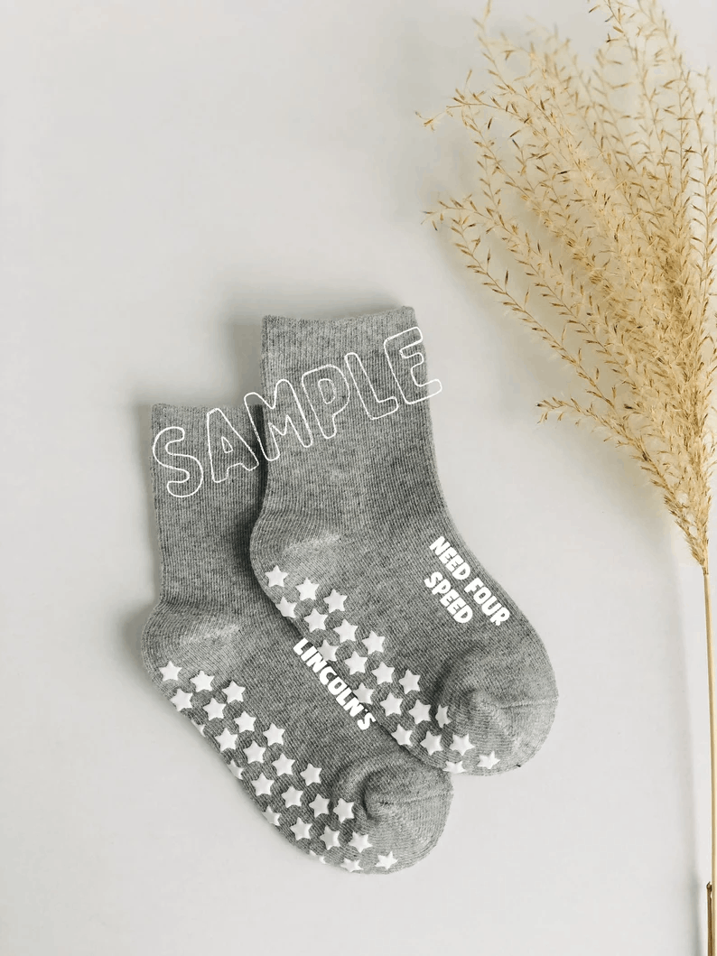 CUSTOM ORDER for Personalized Toddler Sock Anti-Slip sock Custom Name Kid Sock Preschool Kid Sock Birthday Favor in BULK order
