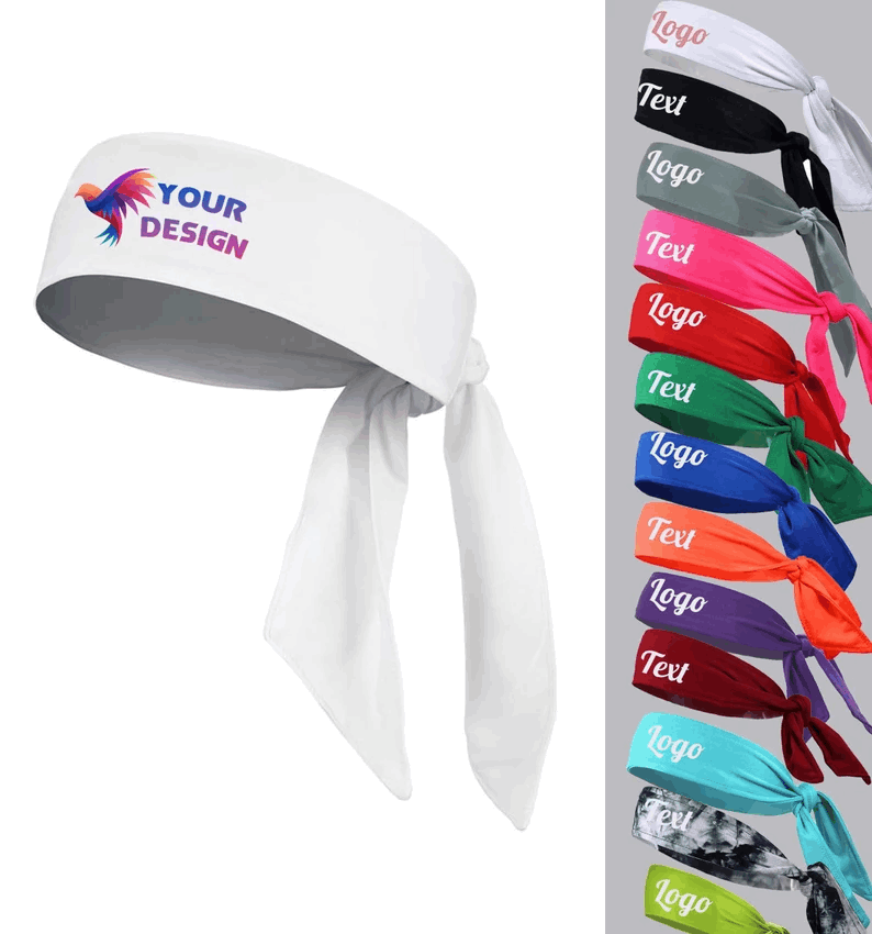 Custom Text, Design, Image Applied TIE HEADBANDS, Customized Headbands