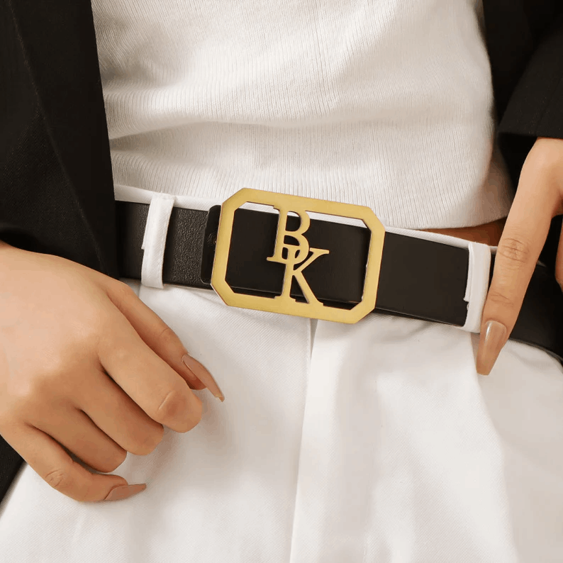 Initial Belt Buckle, Personalised Belt Buckle, Double Letter Belt Buckle, Alphabet Accessory, Unisex Name Belt Buckle, Mens Accessories