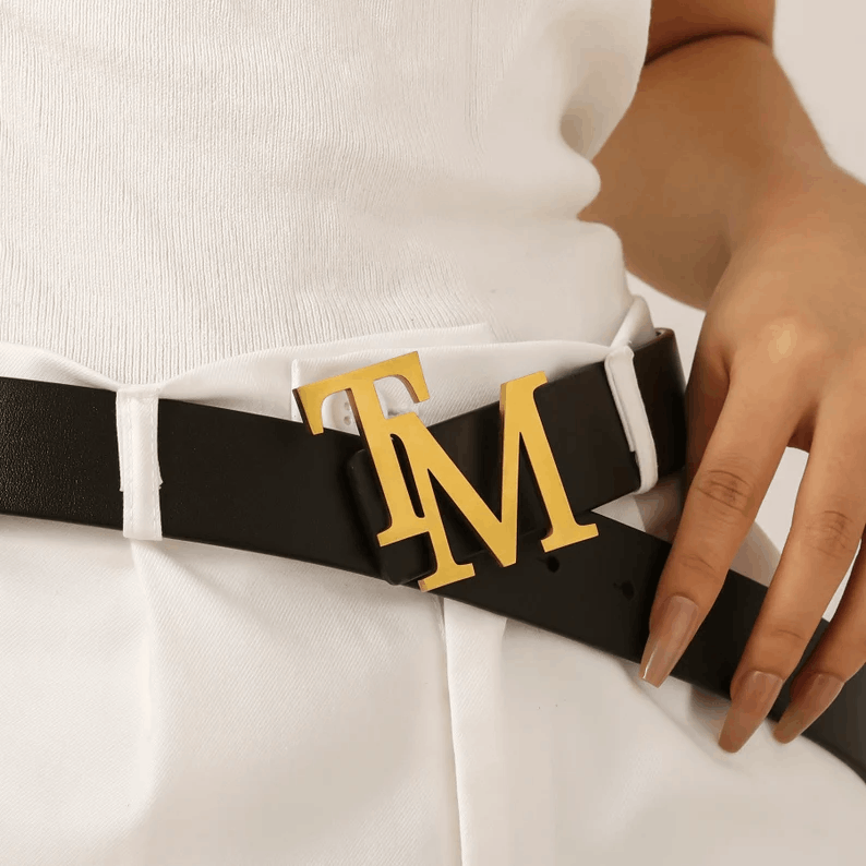 Initial Belt Buckle, Personalised Belt Buckle, Double Letter Belt Buckle, Alphabet Accessory, Unisex Name Belt Buckle, Mens Accessories