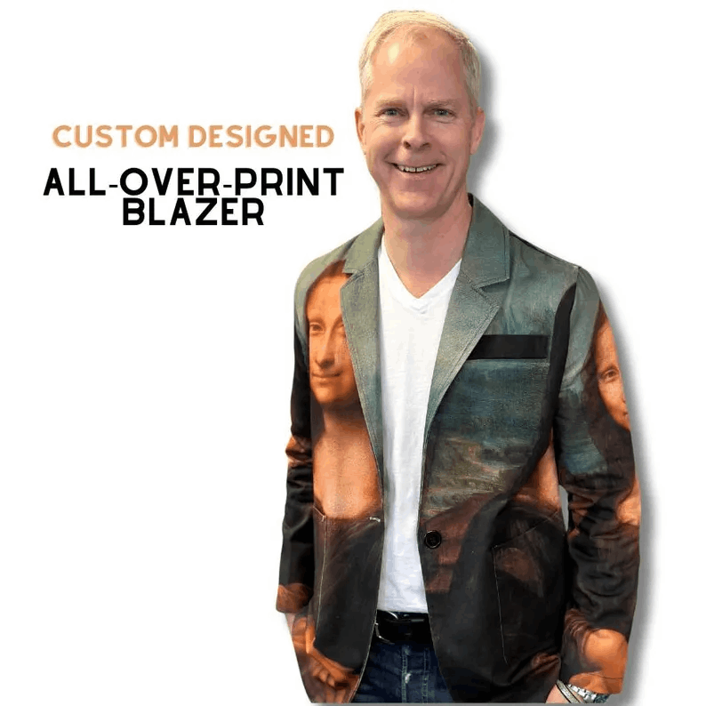 Custom Blazer, Unisex 100% Cotton Sports Coat, Personalized Suit Jacket, Artsy Blazer, All-Over-Print Custom Jacket