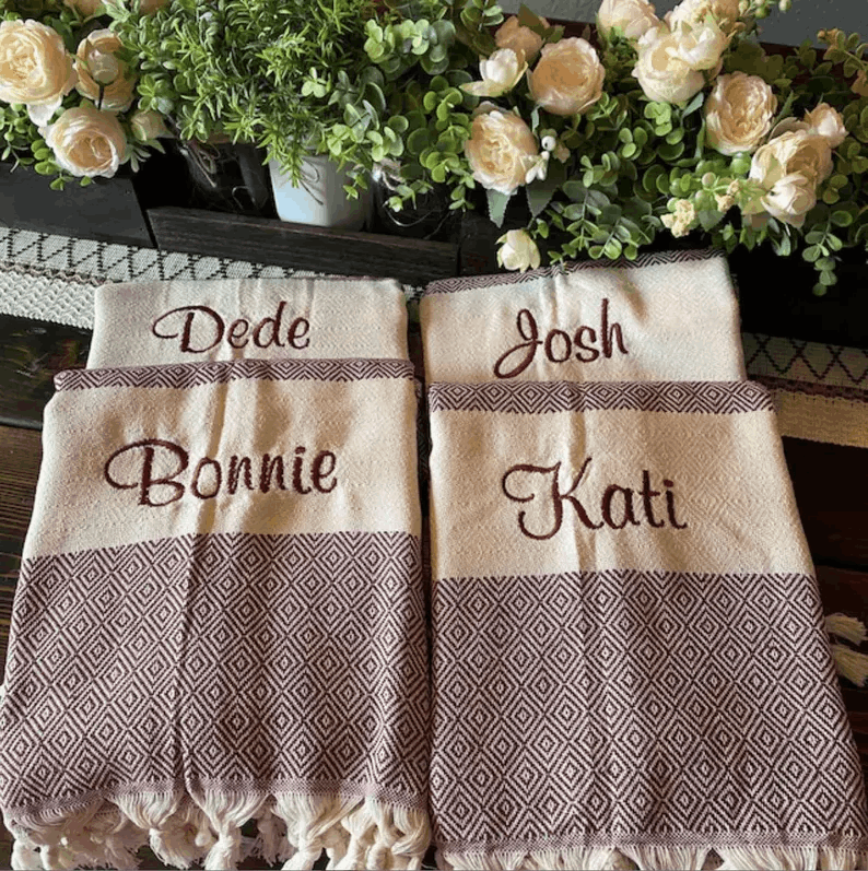 Serviette hammam personnalisée – Peignoir léger en coton tissé main