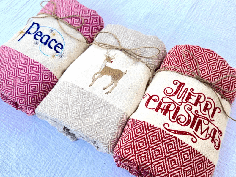 Serviette hammam personnalisée – Peignoir léger en coton tissé main