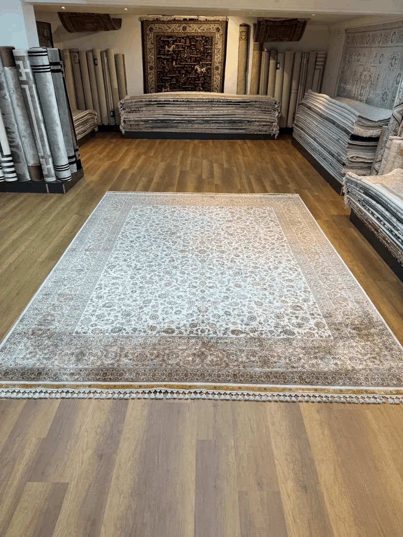 Handmade Silk Rug, Palace Silk Rug, Hand Knottted Pure Naturel Hereke Silk Rug, 9x11 Area Rug, Unique Silk Rug, Oversize Silk Rug, Pure Silk