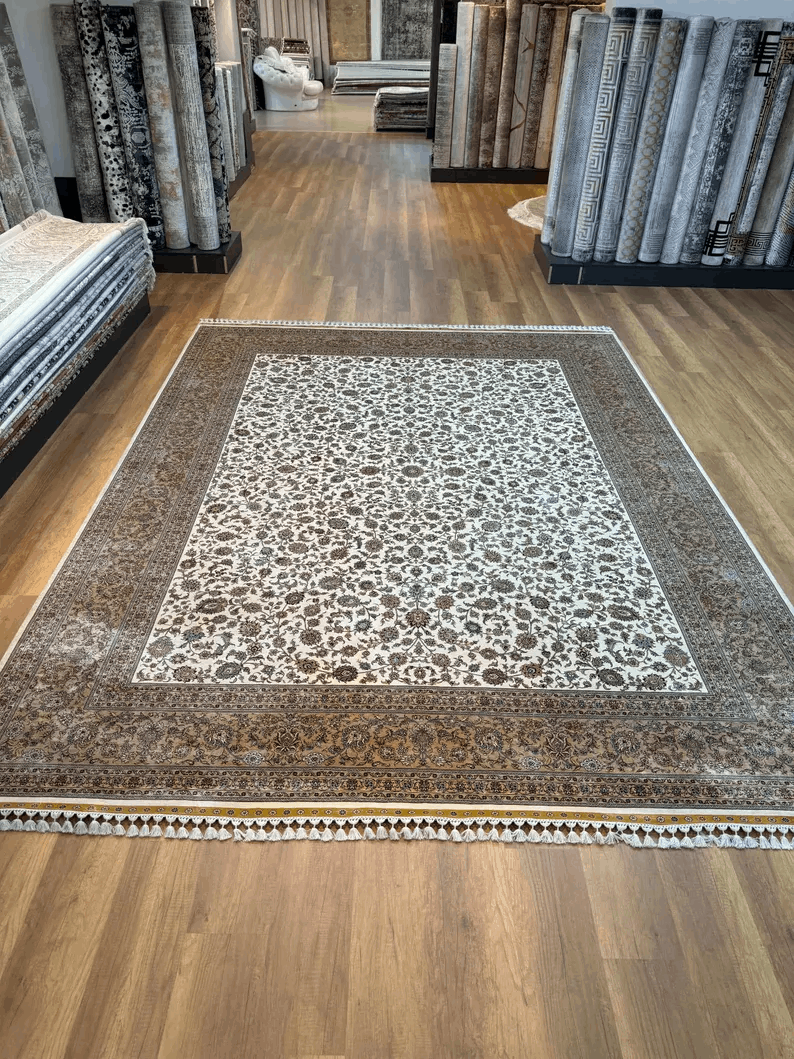 Handmade Silk Rug, Palace Silk Rug, Hand Knottted Pure Naturel Hereke Silk Rug, 9x11 Area Rug, Unique Silk Rug, Oversize Silk Rug, Pure Silk