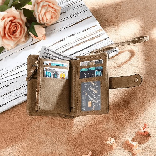 Personalized women's leather wallet custom birth flower&name women’s wallet,gifts for mom,gifts for her,handmade wallet gift