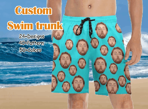 Short de Bain Personnalisé avec Visage – Cadeau Original et Drôle pour Homme