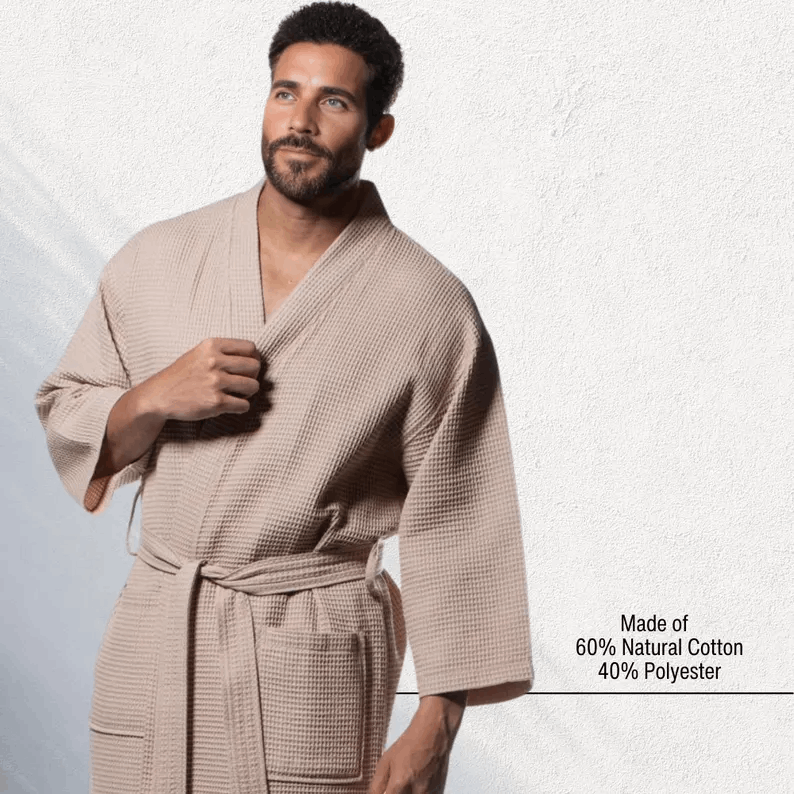 Custom Father's Day Waffle Weave Robe for Him, Best Dad Embroidered Bathrobe & Perfect Men's Gift, cotton anniversary for husband