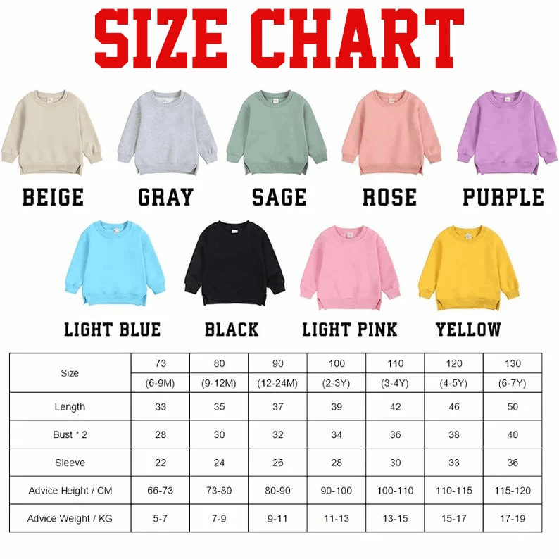 Personalized Embroidered Sweatshirt , Custom Embroidered Crewneck Sweatshirts for Kids, Custom Embroidered Kids Sweatshirt, Gift For Baby