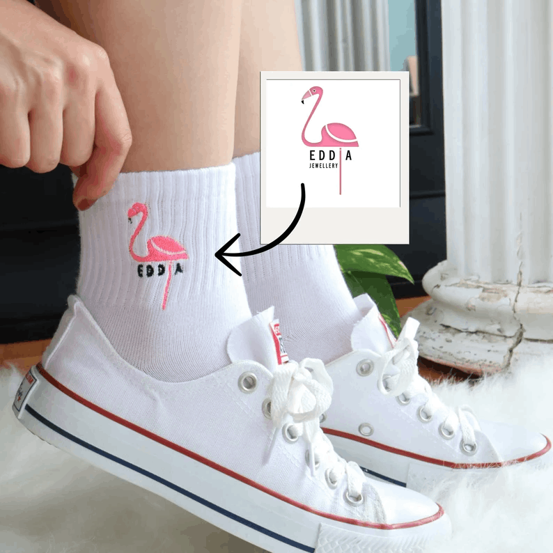 Personalized Clothing for the Company, Logo Socks, Custom Embroidered Name Socks, Artist Name Socks, Custom Socks, Symbol Socks, Socks Gifts