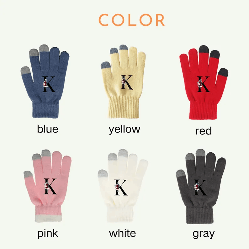 Custom Gloves with Name for Adults Personalized Children Gloves Kids Gift for Christmas Gloves for Winter Gift Hand Wear Accessory