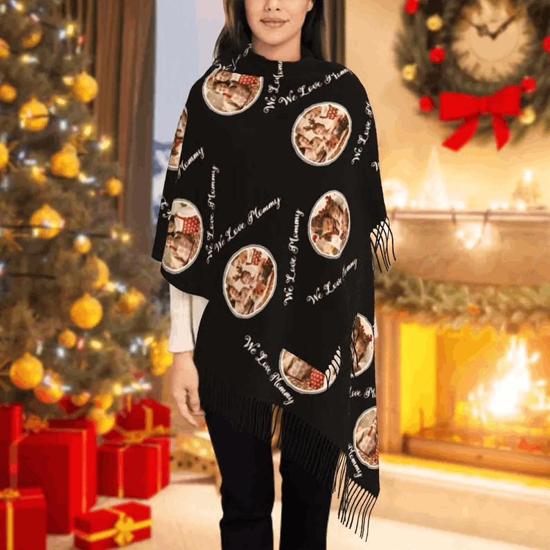 Écharpe Personnalisée en Cachemire Doux – Avec Photo