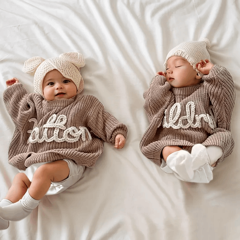 Pull Bébé Personnalisé au Crochet avec Prénom