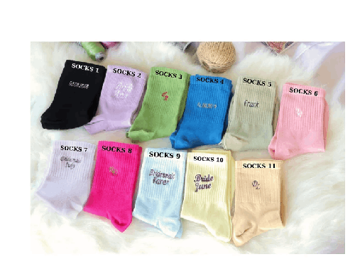Personalized Clothing for the Company, Logo Socks, Custom Embroidered Name Socks, Artist Name Socks, Custom Socks, Symbol Socks, Socks Gifts