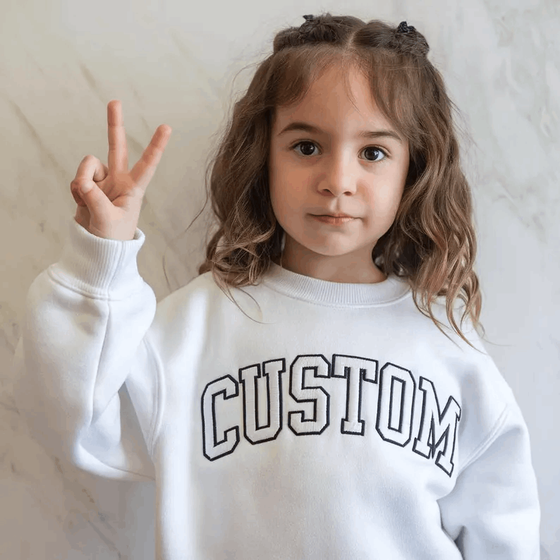Personalized Embroidered Sweatshirt , Custom Embroidered Crewneck Sweatshirts for Kids, Custom Embroidered Kids Sweatshirt, Gift For Baby