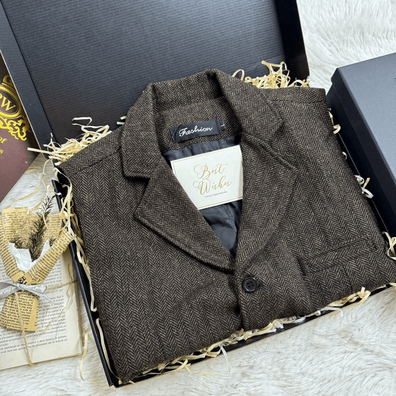 Personalized Warm Woolen Waistcoat, Gifts for Husband, Gifts for Boyfriend, Customized Birthday Gift Box, Anniversary Gift