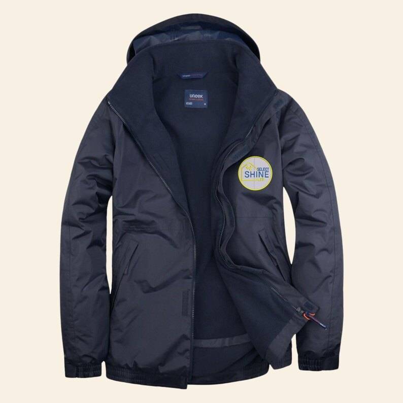 Personalised Embroidered Zip up Jacket, Custom Text/Logo Monogram Outdoor Jacket, Any Text Workwear Waterproof Hooded Jacket, Team Jackets