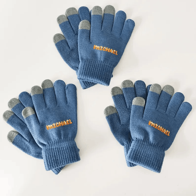 Custom Gloves with Name for Adults Personalized Children Gloves Kids Gift for Christmas Gloves for Winter Gift Hand Wear Accessory