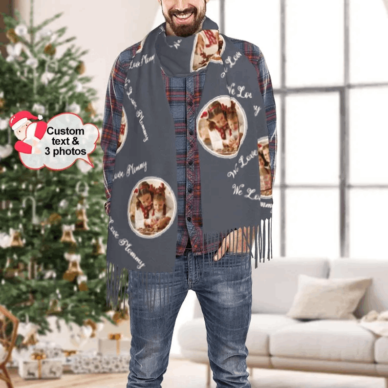 Écharpe Personnalisée en Cachemire Doux – Avec Photo