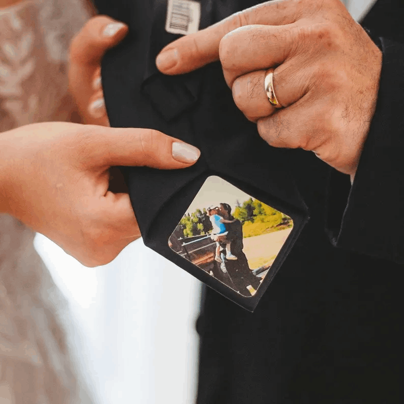 Nœud Papillon Élégant avec Photo Personnalisée à l’Intérieur