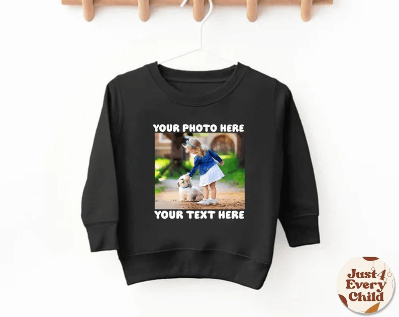 Personalized Kids Photo Sweater, Custom Picture Youth Sweatshirt, Custom Baby Sweater, Baby Gift, Custom Toddler Sweater