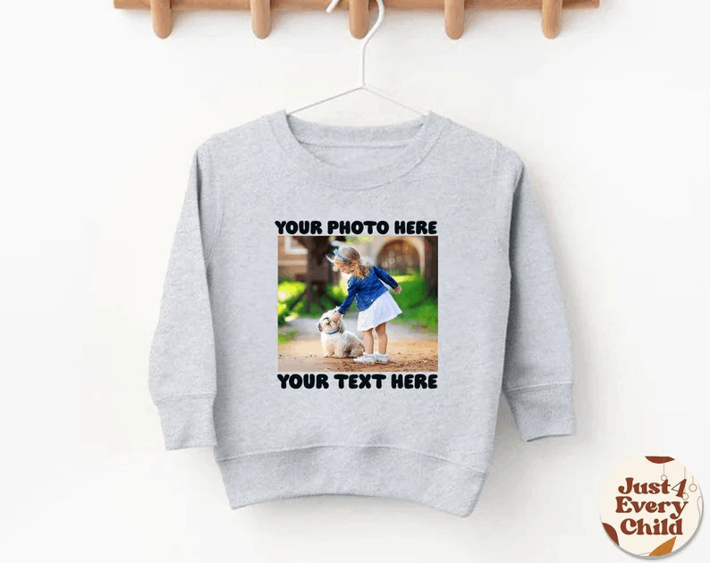 Personalized Kids Photo Sweater, Custom Picture Youth Sweatshirt, Custom Baby Sweater, Baby Gift, Custom Toddler Sweater