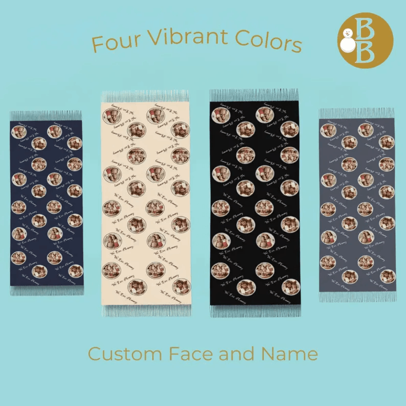 Écharpe Personnalisée en Cachemire Doux – Avec Photo