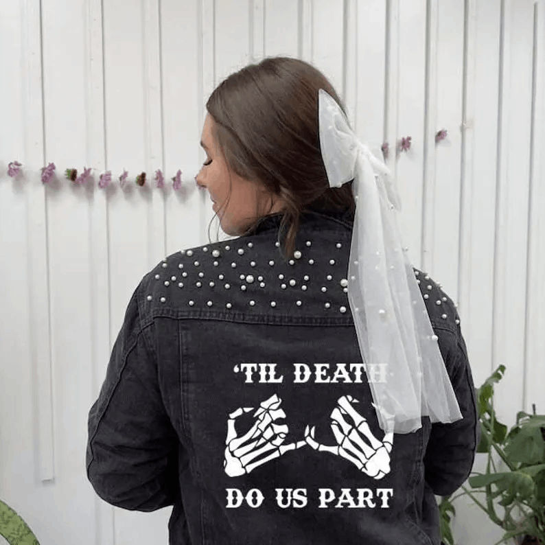 Veste en Jean Noire Personnalisée