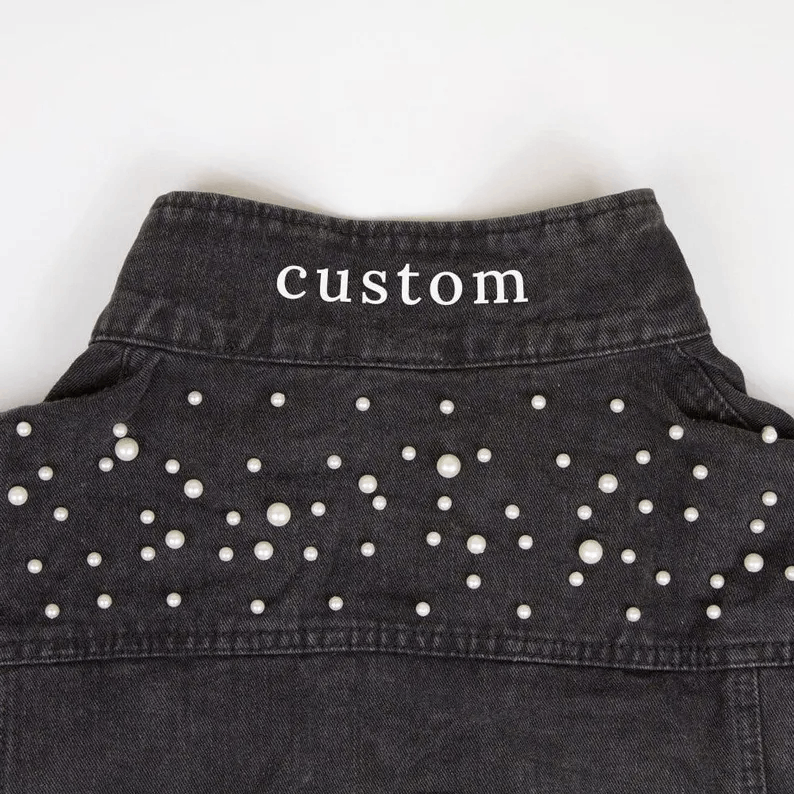 Veste en Jean Noire Personnalisée