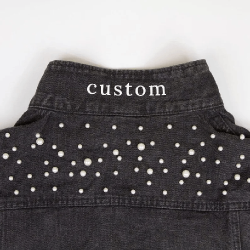 Veste en Jean Noire Personnalisée