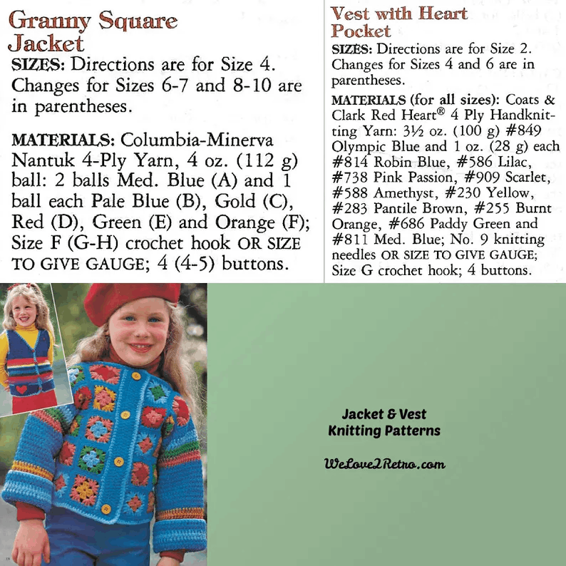 762 Crochet Kids Jacket, Kids Crochet Vest, Handmade Kids Coat, Crochet Girls Coat, Handmade Girls Vest, DIY Kids Jacket, Crochet Kids Coat