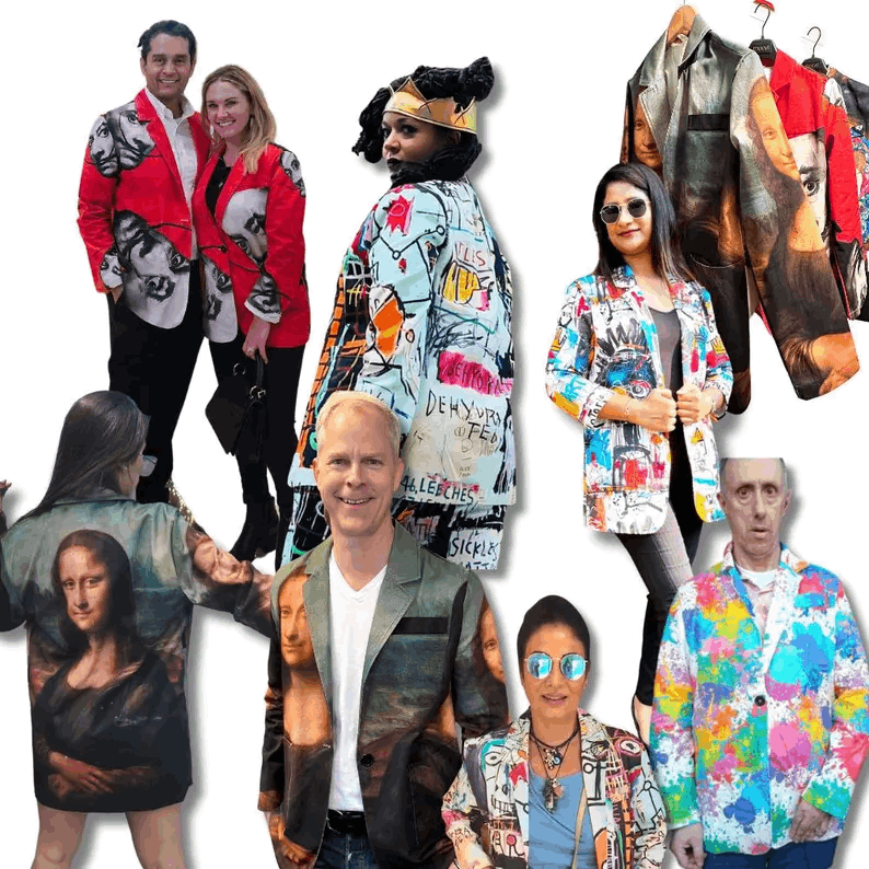 Custom Blazer, Unisex 100% Cotton Sports Coat, Personalized Suit Jacket, Artsy Blazer, All-Over-Print Custom Jacket