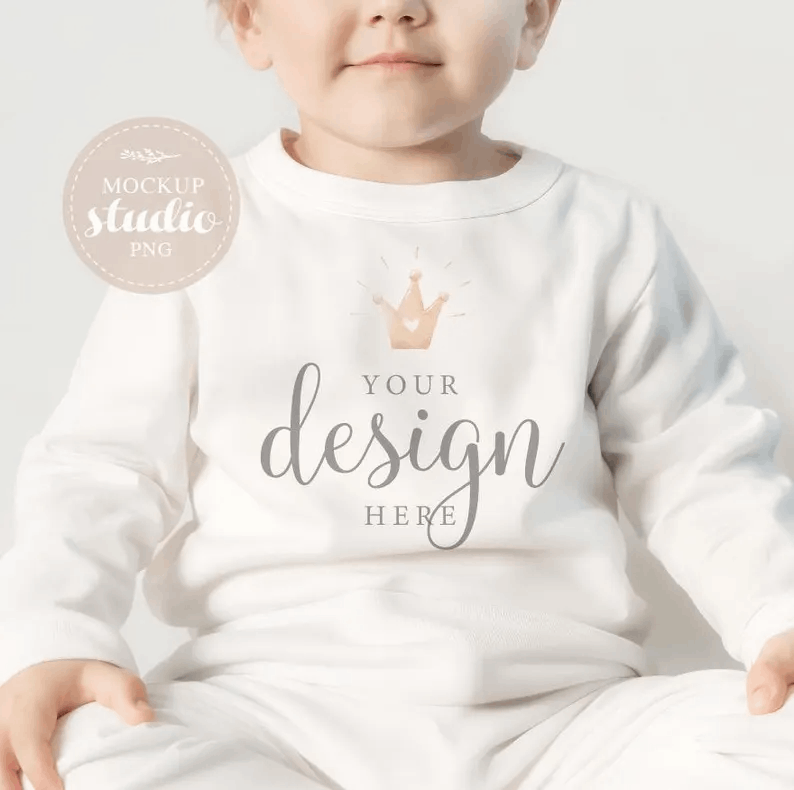 Close-Up Baby Pajamas Photo MOCKUP, Cozy Toddler Sleepwear falt-lay PNG Mock-up, Children Nightwear Mockup, Adorable Kids Pajamas