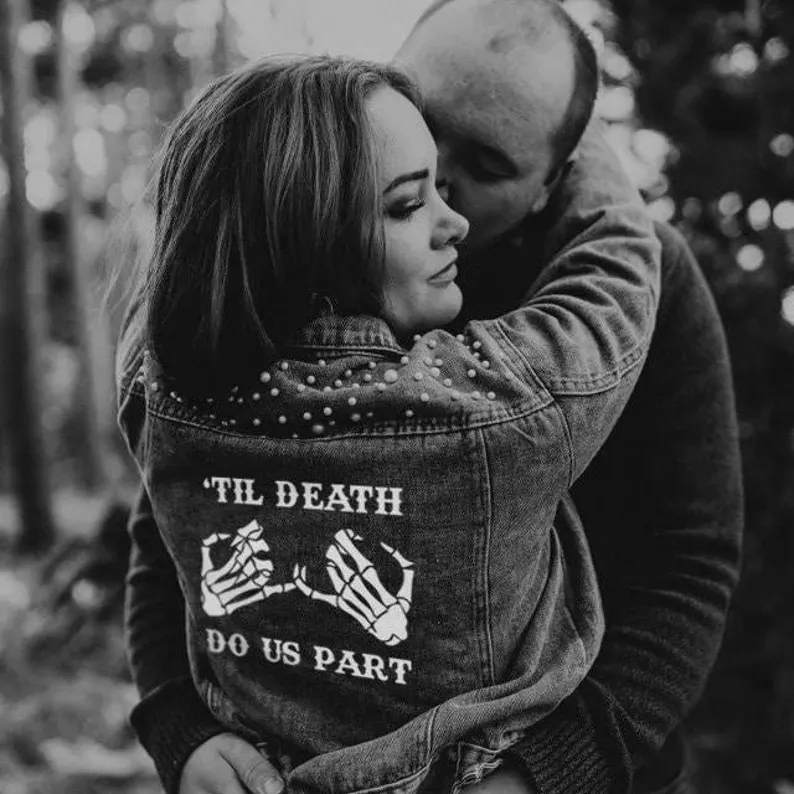 Veste en Jean Noire Personnalisée