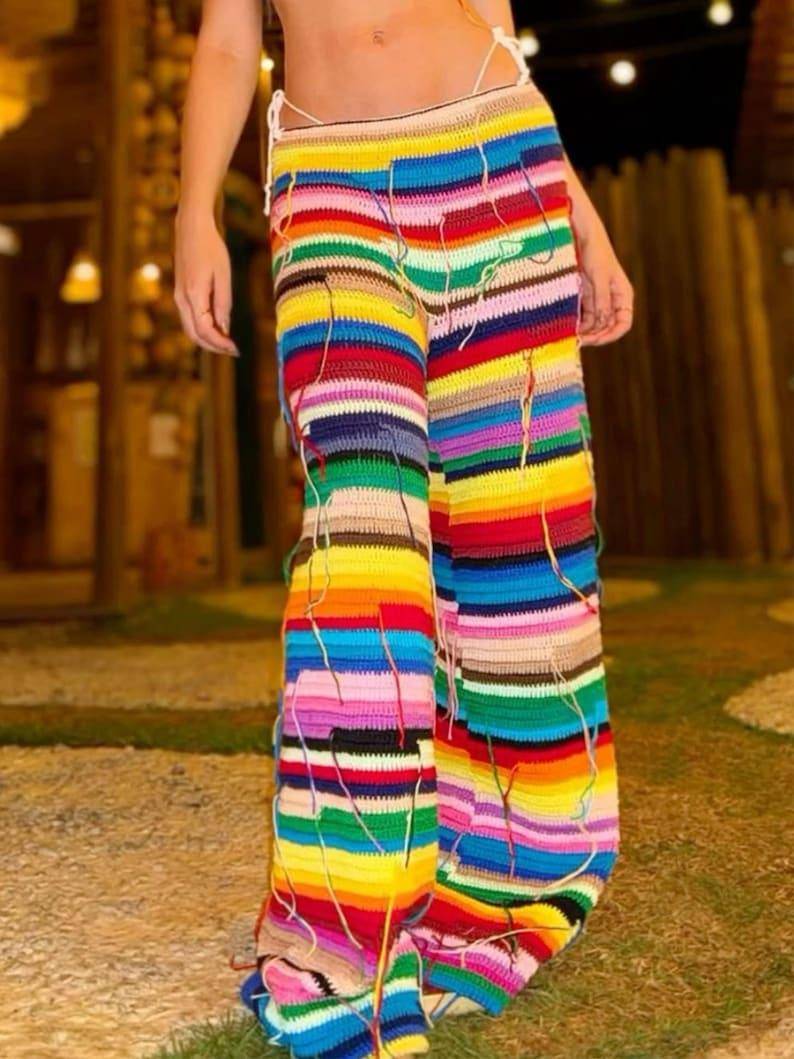 Boho Pants Crochet Pattern,Famous Scrap Pants Pattern, Boho Pants,