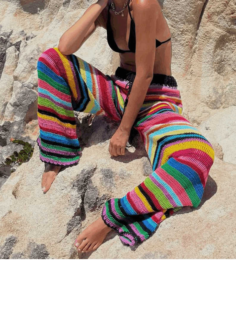 Boho Pants Crochet Pattern,Famous Scrap Pants Pattern, Boho Pants,