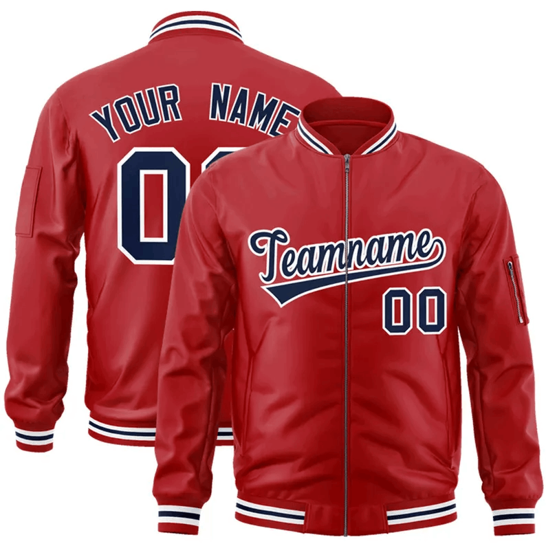 Custom Letterman Jacket,Personalized Embroidered Any Text Logo Full Zip Jacket,Design Bomber Jacket for Men/Women/Youth