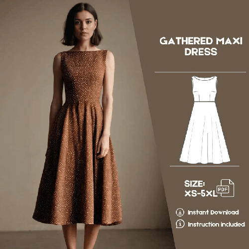 Robe Bohème à Plis Faits Main – Motif Léger, Confort Toutes Saisons