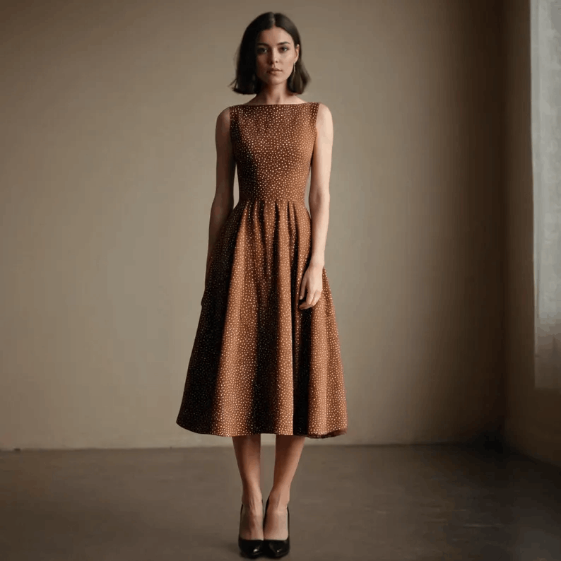 Robe Bohème à Plis Faits Main – Motif Léger, Confort Toutes Saisons