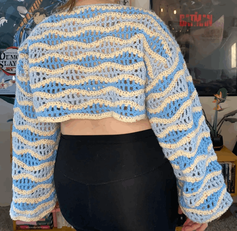 Cropped Wave Sweater