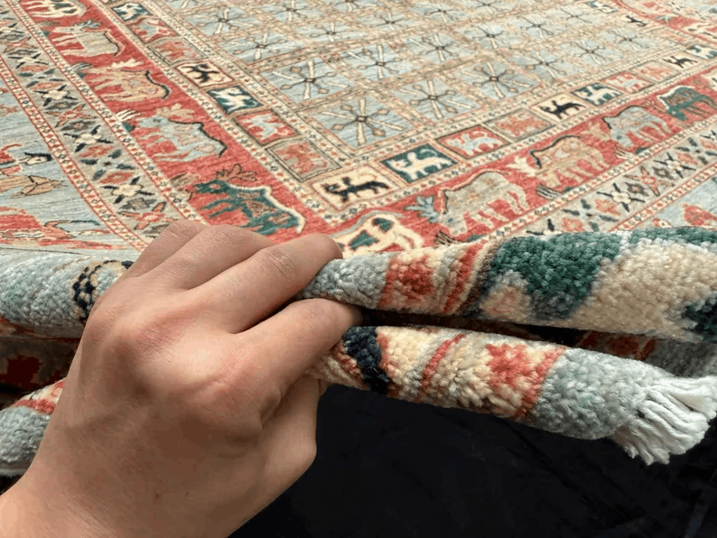 Handmade Persian Rug |Horse and Animal Motif Wool Carpet,Traditional Oriental Decor,Pazyryk Rug,Handwoven Horse Motif Rug,Unique Tribal Rug