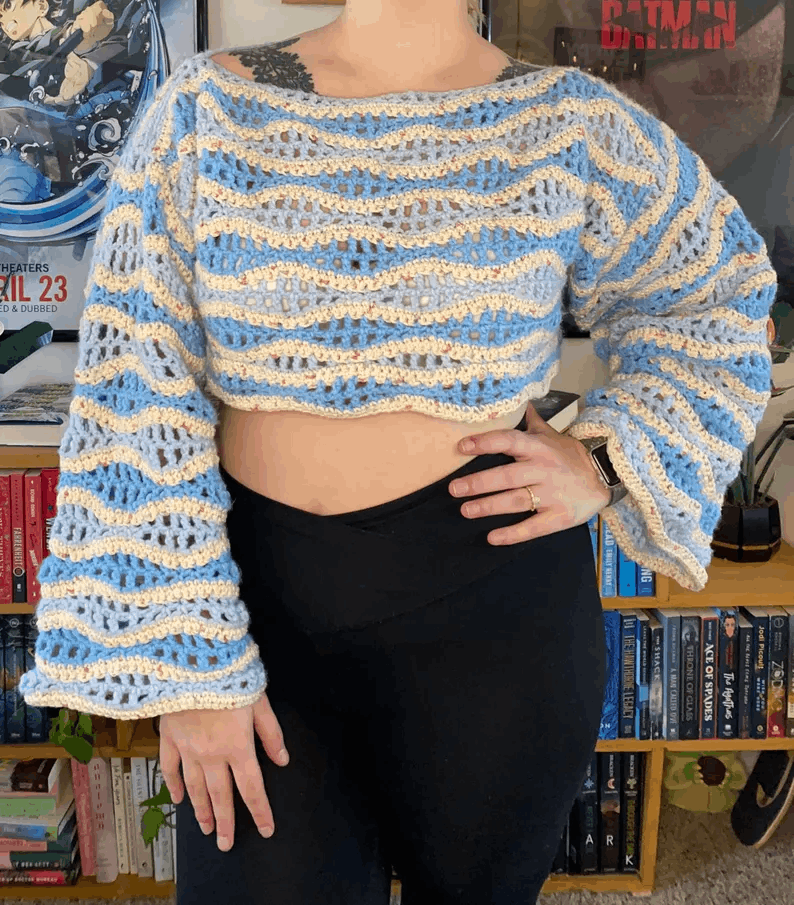 Cropped Wave Sweater