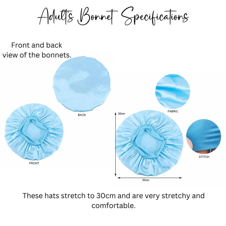 Personalised Satin Silk Hair Wrap, Hair Bonnets, Children's Bonnets, Adults Bonnets, 