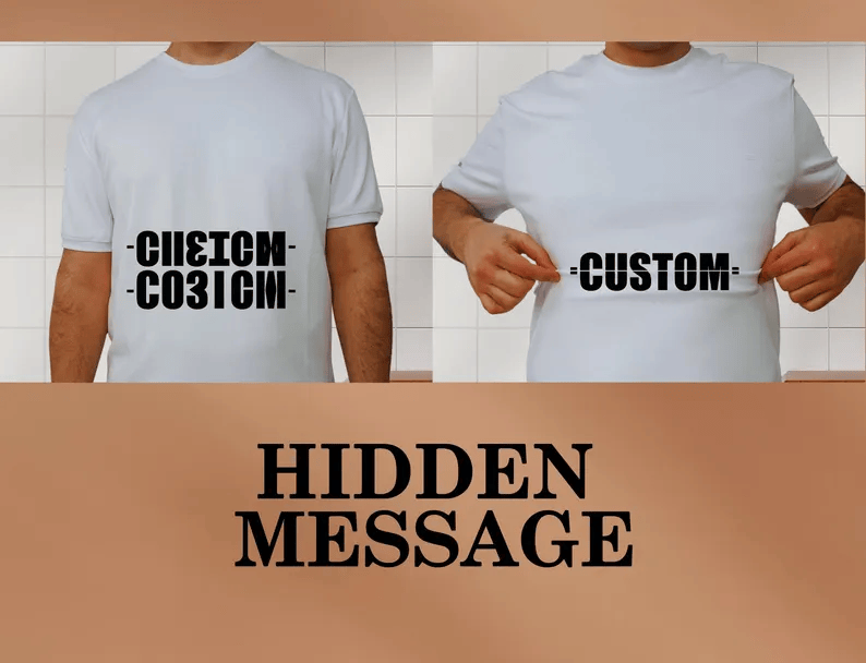T-shirt Personnalisé à Message Caché – Effet miroir