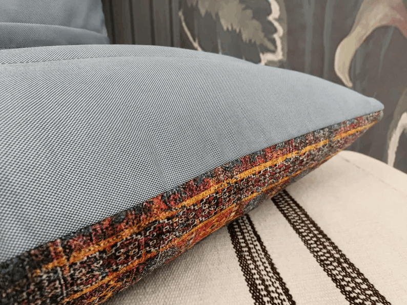 Turkish rug pillow, Handmade pillow, Kilim pillow cover, Cushion cover, Sofa pillow, 12x24 Pillow, Couch Pillow, Pillow case,