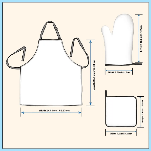 Set Tablier et Gants de Cuisine Personnalisés avec Motifs – 3 Pièces