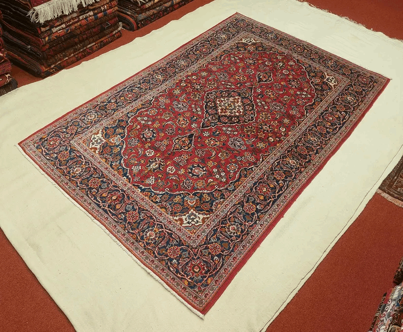 Handmade Kashan Kurk Wool Rug | Excellent Quality | 211x140 cm | TribalKnotsCraft | Vintage Persian Kashan