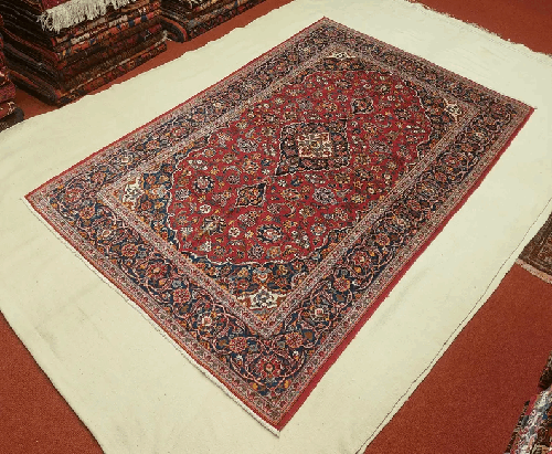 Handmade Kashan Kurk Wool Rug | Excellent Quality | 211x140 cm | TribalKnotsCraft | Vintage Persian Kashan