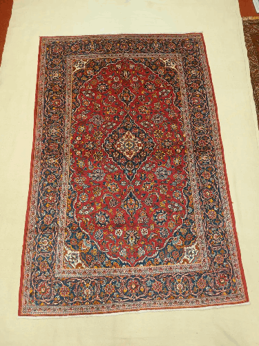 Handmade Kashan Kurk Wool Rug | Excellent Quality | 211x140 cm | TribalKnotsCraft | Vintage Persian Kashan