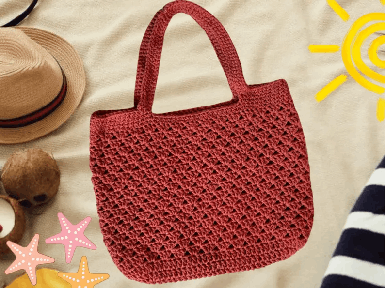 Handmade Crochet Handbag – Elegant & Practical in Brick Red